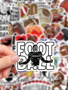 50pcs American Football Sticker Set - Sports Fan Stickers, Suitable For Laptop, Skateboard, Fridge - Ideal For Rewards, Collection And Decoration - Multicolor - View 6