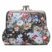 Cute Floral Buckle Coin Purses Vintage Pouch Kiss-Lock Change Purse Wallets… - 25 - View 1
