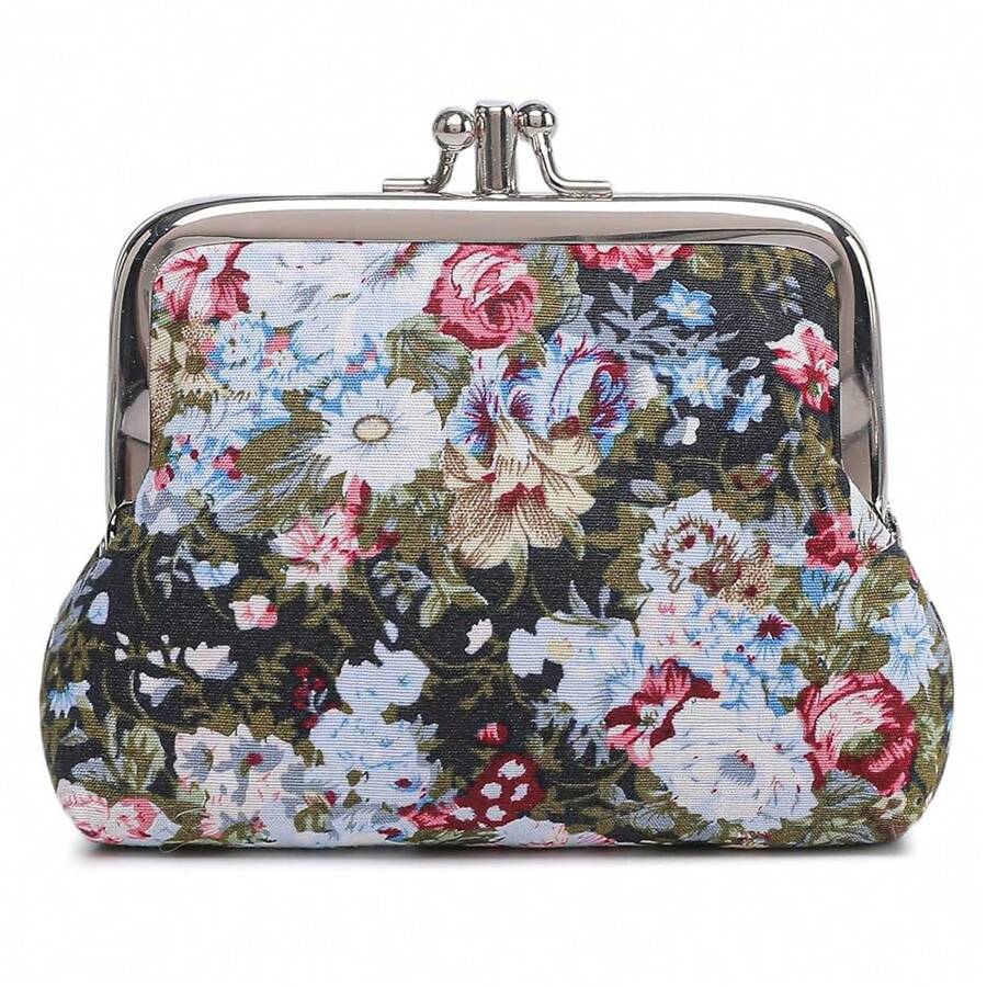 Cute Floral Buckle Coin Purses Vintage Pouch Kiss-Lock Change Purse Wallets… - 25 - View 1