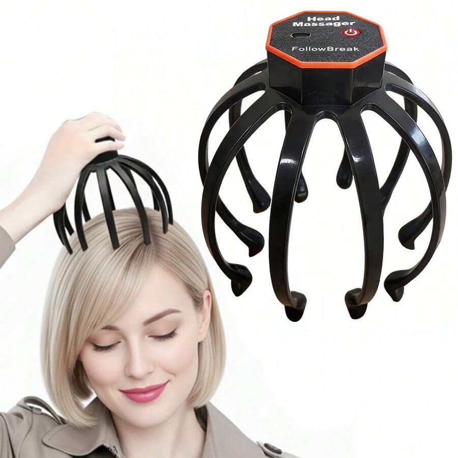 FollowBreak Máy mát xa da đầu điện rung 3 tốc độ, pin sạc 300mAh, dụng cụ mát xa cá nhân cầm tay dùng tại nhà, thích hợp làm quà tặng ngày Valentine. - Nhiều màu - Xem 1
