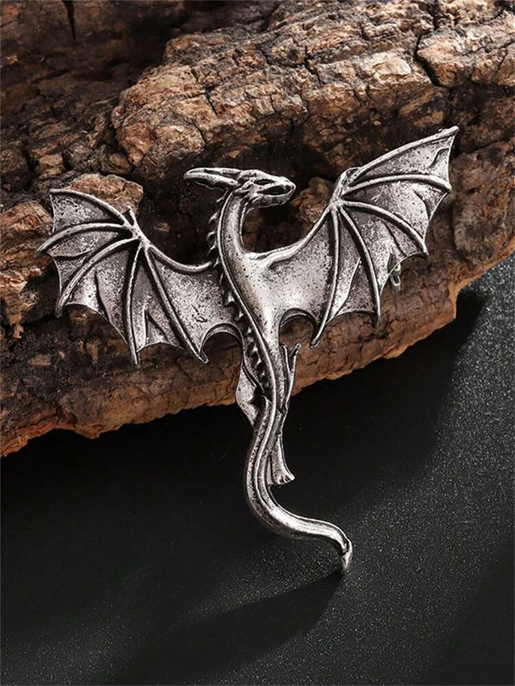 1PC New Product Personalized Men's Brooch Pin Jewelry Women's Accessories Alloy Viking Domineering Fire Dragon Retro Jewelry - Fashion - View 6