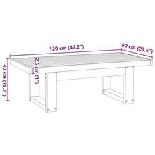 vidaXL Tavolo basso NOAIN piedini a U 120x60x40 cm solido pin - Castano - Visualizzare 9