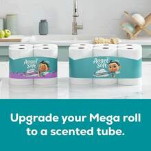Angel Extra Large Volume Combination With Fresh Linen Scented Tube Mega RollsToilet Tissue 4 Mega Rolls = 16 Regular Rolls, Soft Toilet Paper, Soft And Strong Toilet Tissue Ultra Clean Care With A Wavy Texture, Effectively Cleans, Septic TankSafe And Clog-Proof, Soft And Strong, Value Pack.Toilet Paper, Extra Large Rolls, Septic TankSafe Paper, Clog-Proof, Soft And Strong, Ultra Clean Texture, Flushable Toilet Paper,Packaging May Vary - 白色 - 查看 9