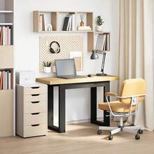 vidaXL Bureau NOAIN pieds en forme de U 120x50x75 cm bois massif pin - Tabac - Voir 2