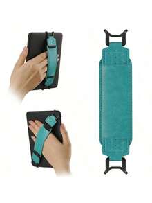 Leather Tablet Hand Strap, Elastic Shockproof E-Reader Stand Holder, Universal For Kindle/IPad/Kobo/Pocketbook