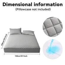 AVXLRQ Waterproof Mattress Protector, Non-Slip, Thickened, Solid Color, Quilted Mattress Cover With Deep Pocket (Soft And Comfortable), Machine Washable, Can Also Be Used Alone As A Mattress Cover, Suitable For Bedrooms, Guest Rooms And Hotel Mattress Protection, Exquisite And Thoughtful Gift. - 灰色 - 查看 13