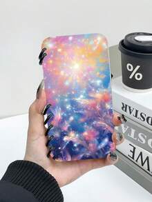 1pc Flip Cover Starry Print Phone Case, Book Style Phone Case, Compatible With IPhone 11/12/13/14/15/16 Pro Max, Galaxy A05/A15/25/35/55, S23/S24 Ultra - Clear - View 1