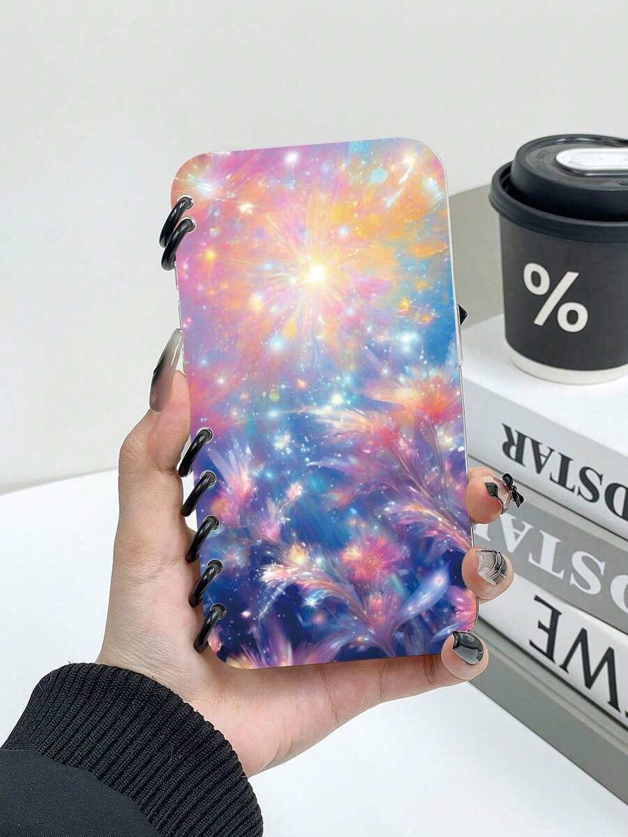 1pc Flip Cover Starry Print Phone Case, Book Style Phone Case, Compatible With IPhone 11/12/13/14/15/16 Pro Max, Galaxy A05/A15/25/35/55, S23/S24 Ultra - Clear - View 1