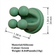 3PCS Silicone Sticky Hooks Green Crown-Shaped Design For Hanging Keys Toothbrushes Charging Cables Bath Scrubbing Towels Electrical Plugs For Kitchen Bathroom Shower Office - Green - 查看 3