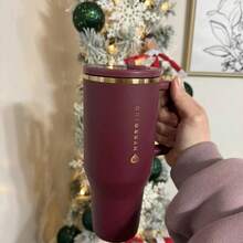 Limited Edition NEW HydroJug Traveler - 32 Oz 40 Oz Water Bottle With Handle & Flip Straw - Fits In Cup Holder, Leak Resistant Tumbler-Reusable Insulated Stainless Steel & Rubber Base - Gifts For Women & Men, - 梅洛 - 查看 5