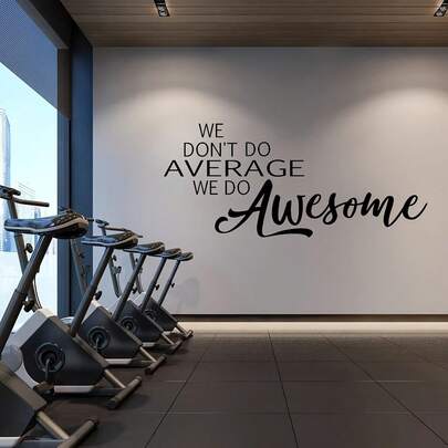1 pieza Pegatina de pared con cita inspiradora para decoración del hogar en dormitorio, sala de estar, oficina, gimnasio. Cita en inglés: "Hacemos cosas increíbles"