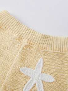 Women's Knit Shorts Casual Slim Fit Stylish Decorative Starfish Ribbed Elastic Mid Rise Shorts For Spring/Summer - Yellow - View 7