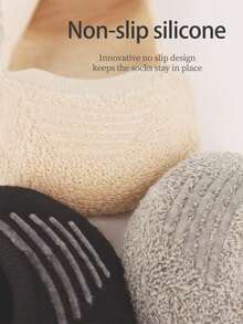 5 par damstrumpor med tjocka, lågt skurna och osynliga foder, 2 ljusgrå 3 svarta, halkfria sportstrumpor för vardagsbruk - Multifärgad - Visa 3