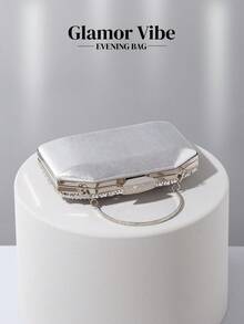 魅力四射的奢华水晶装饰手拿包，优雅迷人的水晶包，新娘婚礼钱包，闪耀夺目的腕带钱包，适合婚礼、派对、宴会、女士手提包、生日礼物、情人节礼物 - 銀色 - 查看 8