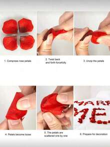 1000/3000pcs Artificial Deep Red Rose Petals, Romantic Handmade Flowers, Suitable For Weddings, Parties, Room Decor, Home Decoration, Birthday Decoration, Tabletop Decoration, Bedroom Decoration, Room Decoration, Bathroom Decoration, Valentine's Day Gifts, Graduation Decoration, Etc. - Dark Red - View 5