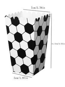 10 件印有足球图案的爆米花盒，适用于足球主题派对、礼品包装、零食盒、派对用品、圣诞节情人节 - 彩色 - 查看 5
