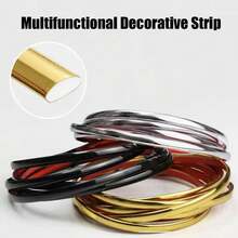 10m Roll Multifunctional High Gloss Mirror PVC Self-Adhesive Decorative Trim - Metallic Finish, Waterproof & Moisture-Proof, Can Be Freely Cut, Suitable For Wall Paper Grouting, Accent Wall Decor, Cabinet Edging & Other Wall Decor - Multicolor - View 2