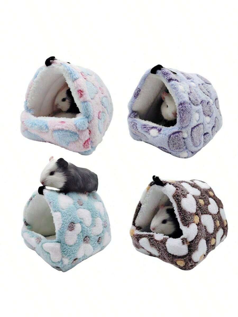 1 buah Sarang Katun untuk Hewan Peliharaan, Cocok untuk Hamster, Sugar Glider, Tupai, Burung Beo, dan Hewan Peliharaan Lainnya, Kantung Tidur Hangat, Sarang Katun Lucu, Hangat dan Tahan Angin untuk Musim Dingin, Tersedia dalam Berbagai Warna dan Ukuran - MultiWarna - View 1
