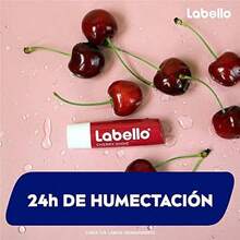 LABELLO Bálsamo labial con color Cereza (4.8g) protector labial con Vitamina E libre de aceites minerales 24 horas de humectación - ETIQUETA Etiqueta - Ver 2