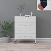 vidaXL Cômoda branco 80x35x101,5 cm preto - Branco - Ver 2