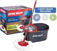 SIMPLI-MAGIC 79349 Spin Mop Cleaning System With 3 Microfiber Mop Heads, Red_GRAY,Red_Black - ColorA - 查看 1