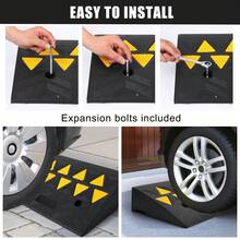 Rubber Threshold Ramp, Heavy Duty Threshold Ramps, Rubber Driveway Ramps With Cable Cover, Car Driveway Curb Ramp For Cars Vehicles Loading Dock Garage Sidewalk, 19x13x4.1inch - 19x13x4.1 Inch - View 6