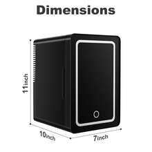 LED Skincare Mini Fridge - 6L Refrigerators For Makeup & Drinks (Black) - Car/Home Portable Cosmetic Storage - 查看 8