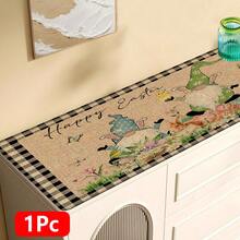 1pc Hello Spring Pattern Printed Linen Kitchen Rug, Carpet, Mat, Bathroom Mat, Doormat, 3D Printed Rectangle, Suitable For Living Room, Bedroom, Hallway, Bathroom, Laundry Room - Polyester Carpet, Indoor Outdoor Home Decor - Multicolor - View 16