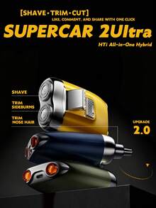 SKYWORTH 三合一电动剃须刀，可修剪胡须、鬓角和鼻毛，400mAh大容量电池，IPX7级防水，干湿两用，全身可水洗，2个不锈钢刀片，一键即开，银色、黄色、蓝色和绿色可选 - 彩色 - 查看 6