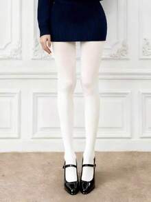 1 Pc Sexy Elastic Tights, Ladies White Bottoming Socks - Multicolor - View 8