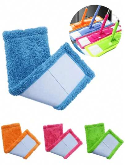 12cm*40cm Coral Fleece Thickened Flat Mop Head, Anti-Static, Lint-Free, Washable, Universal Replacement Mop Head For Home Floor Cleaning