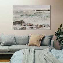 Arte de pared oceánico, impresión costera verde apagada, pintura de paisaje marino, arte de pared en lienzo, póster, decoración de pared moderna para chicas adolescentes, decoración de hogar funky xinch(xcm) - transparente - Ver 9