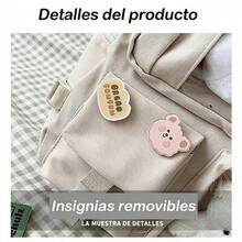 Mochila Estudiantil Secundaria | Gran Capacidad Estilo Japonés Ins & Coreano Chic | Ideal para Adolescentes Femeninas - Morado - Ver 6