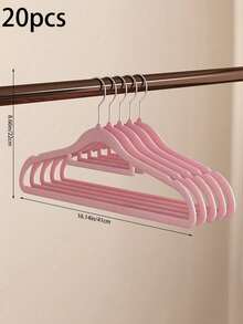 20pcs Velvet Hangers, Space Saving Non-Slip Clothes Hangers With Swivel Hook, Heavy Duty Extra Thin Velvet Hangers With Notches For Shoulder, Space Saving