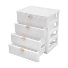 Tabletop Mount Storage Box Desk Organizer With Drawer 26*20.2*29cm For Office - White - View 8