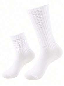 1/10 Pairs Women's Assorted Color Crew Socks, Versatile Daily Wear, Soft, Breathable, Thick, Comfortable For Men And Women - Multicolor - View 10