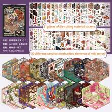 一套3D立体贴纸书（20张PET贴纸+10张场景卡纸），可堆叠装饰贴纸，可爱贴纸标签，拼贴纸，场景小贴纸，DIY纸质书套装，可爱贴纸，适用于日记本、金属手机贴纸、生日礼物、办公及剪贴簿用品、文具店、海报、文具用品、趣味贴纸、母亲节礼物、笔记本贴纸、美甲贴纸、美学贴纸、日记装饰及文具用品 - 彩色 - 查看 25
