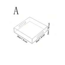 透明亚克力带把手收纳托盘，适用于派对活动、家居使用、咖啡桌、梳妆台、厨房台面等多种场合。 - 無色 - 查看 14