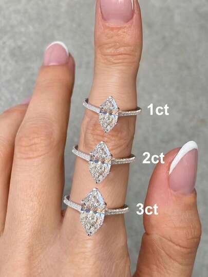 1-2-3 Carat Shiny Oval Engagement Ring/Wedding Ring, 925 Sterling Silver, Women's Promise Ring/Eternity Ring, Exquisite Jewelry Gift
