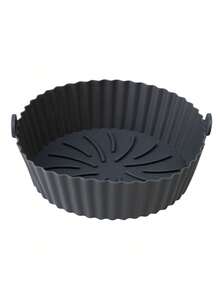 2/1pc Round Air Fryer Silicone Mat, Heat & Oil Resistant Baking Tool, Multi-Functional Easy To Clean Baking Tray - Multicolor - View 7