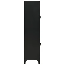 vidaXL Armario de madera negro 38x45x180 cm acier - Negro - Ver 4