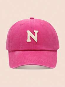 1顶紫红色儿童棒球帽，印有26个字母，水洗棒球帽，适合男婴女婴，适合户外日常佩戴，防晒 - 水溶-玫紅水洗棒球 - 查看 13