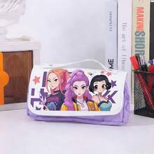 1pc 2025 New KPOP Magic Hunter Pencil Case, Student Stationery Pencil Box, Large Capacity 3-Layer Cartoon Pencil Box - Multicolor - View 10