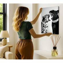 Arte de pared en lienzo de guepardo divertido, decoración de pared verde esmeralda, estética de leopardo, imágenes de arte vintage, impresión de animales, póster de pantera negra, pintura moderna para decoración de apartamentos y dormitorios, cuadros decorativos para sala, póster, con marco, pósteres, cuadros para la pared, marcos para cuadros, cuadro, virgen de guadalupe, salas - transparente - Ver 3