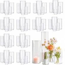 1 Set Of Glass Cylinder Vases, Clear Vases, Hurricane Floating Candle Holders, Suitable For Dining Table Decor, Wedding Home Decor, Rama Decor Gifts, Birthday And Graduation Ceremonies, Room Decor, Etc. - Clear - View 8