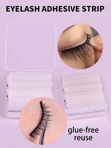 40片自粘假睫毛簇，无需胶水，防水，可重复使用，持久粘性，睫毛嫁接工具，自粘睫毛簇，睫毛胶替代品，无胶睫毛簇，化妆工具，假睫毛簇粘合条