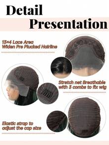 Peluca de encaje de alta definición de 13 * 4 pulgadas, bob de 12 pulgadas, diseño elegante en capas, hecha de material resistente al calor, perfecta para uso diario, juegos de roles, vacaciones y reuniones familiares, convirtiéndola en un regalo ideal de vacaciones para mujeres. - Verde Oscuro - Ver 10