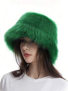 1pc Women's Faux Wool Winter Warm Hat, Suitable For Outdoor Activities In Spring, Autumn And Winter, Warm And Versatile Bucket Hat, For Hiking, Skiing, Cycling And Daily Wear, Popular Style Winter Outfits