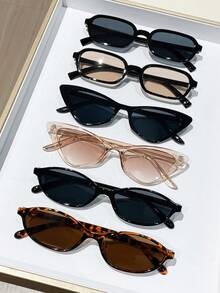 6pcs Bohemian Style Multi-Frame Women's Fashion Glasses Set, Summer Beach Travel Vacation Party Gift, Daily Outfit Y2K Women's Glasses Combination - Multicolor - View 8