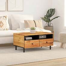 vidaXL Tavolo basso 80x54x40 cm legno massiccio d'acacia - Castano - Visualizzare 1
